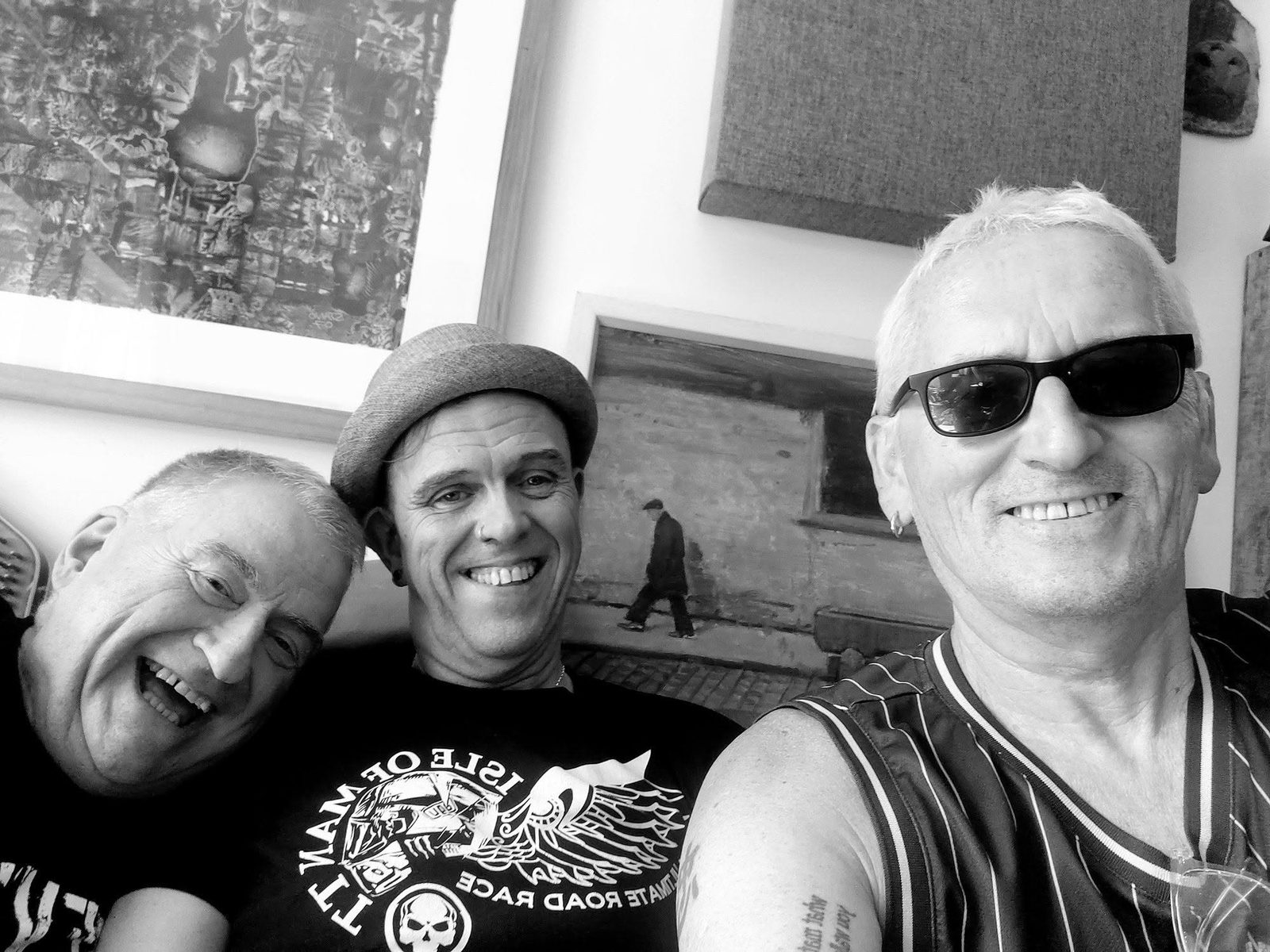 Bitzy, Andy and Bren grinning in a backstage selfie